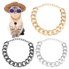 Metal Chain Collar Punk Gothic Dog Chain Cat Collar Lead Necklace Adjustable