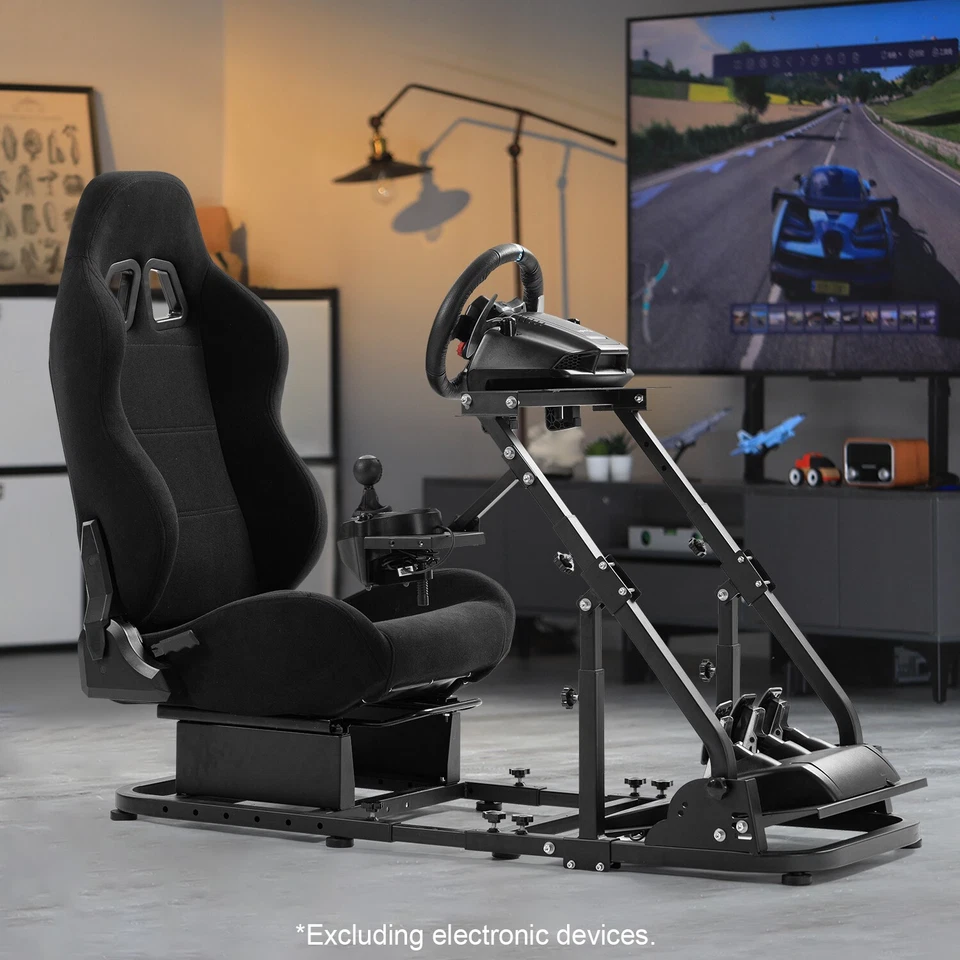 Marada Adjustable Racing Simulator Cockpit With Seat Fit Logitech Thrustmaster - image 1 of 1
