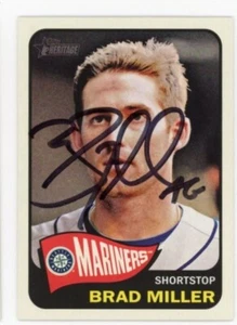 SIGNED BASEBALL CARD AUTO TOPPS 2014 HERITAGE BRAD MILLER SEATTLE MARINERS #144 - Picture 1 of 1