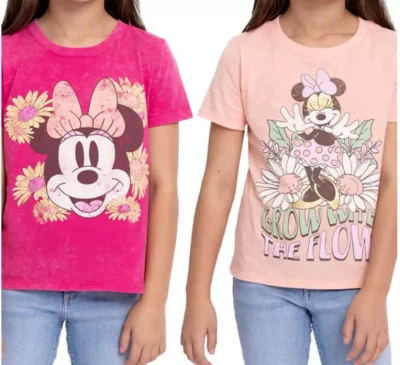 Paquete de 2 camisetas de manga corta Minnie Disney para niñas nuevas con etiquetas Foto 1 de 4