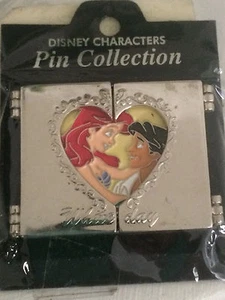  DISNEY PIN ARIEL AND ERIC WHITE DAY SILVER HEART JAPAN JDS SUPER RARE HINGED  - Picture 1 of 1