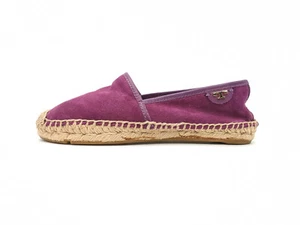Tory Burch McKenzie Purple Suede Esadrille Flats Womens 5 M - Picture 1 of 10