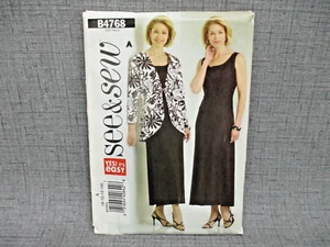 See & Sew  Butterick Pattern  B4768 Size 8 10 12 14  Easy Dress Jacket Sewing - Picture 1 of 6