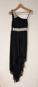 City Triangles Black Beaded - One Shoulder Dress Size 3 - Picture 1 of 7