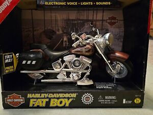 1999 Harley Davidson FatBoy Motorcycle Buddy L 05713 Real Lights Sounds NEW