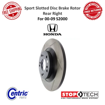 Rotor de freio a disco com fenda StopTech Sport traseiro direito E-Coat para 00-09 Honda S2000 - Imagem 1 de 4
