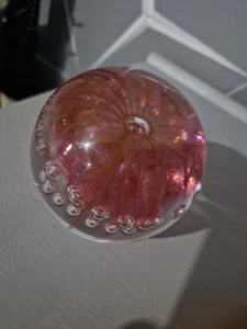 Langham England Glass Red Flower Paperweight. Mint Condition - Picture 1 of 4
