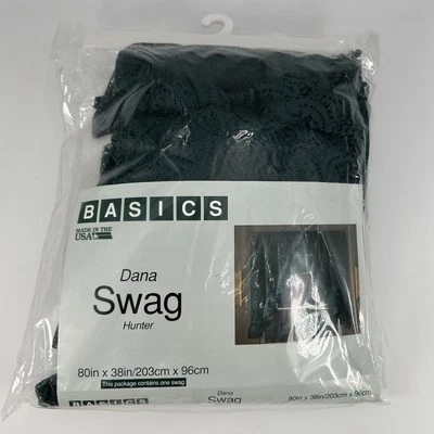 复古猎人绿色花边窗帘 Dana 80 英寸 X 38 英寸全新旧货美国 — 第 1/4 张图片