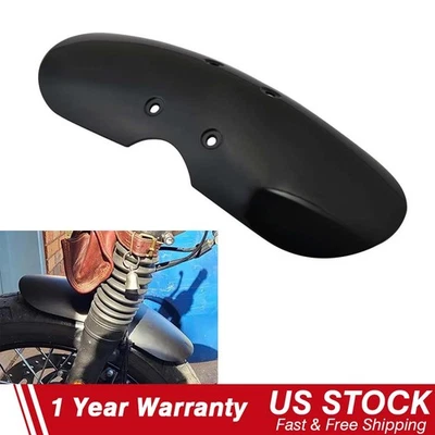 Black ABS Short Front Fender Mudguard Fit for Triumph Bonneville T100 2001-2020 - Image 1 of 4