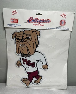 VTG MSU Bulldog Magnet Decal Licensed Made in USA Mississippi State Sealed New - Picture 1 of 6