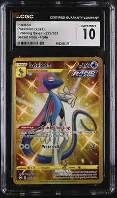 INTELEON Evolving Skies Holo Secret Rare #227 CGC 10 Pokemon [Nostalgium] - Image 1 of 2
