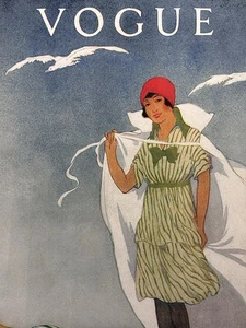 Stampa artistica opaca incorniciata storia della moda, Vogue luglio 1912 Helen Dryden, regalo raro - Foto 1 di 12