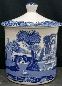 Tarro italiano Spode azul con tapa #C. 1816-A19 - Imagen 1 de 8