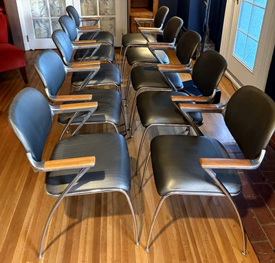 Juego de 10 sillas modernas vintage de mediados de siglo: silla de golf Thonet de Zaccone Foto 1 de 4