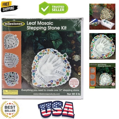 Milestones Mosaic Leaf Stepping Stone Kit - Create Family Memories Together - Image 1 of 4