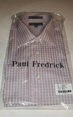 Camisa de vestir Paul Fredrick Imperial años 100 dos capas de algodón Dobby para hombre 16 33 gris Foto 1 de 3