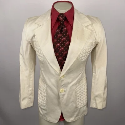 1970-е Blazer куртка Leisure костюм Sport пальто хлопок диско винтажный маленький мужской 40 - Изображение 1 из 4