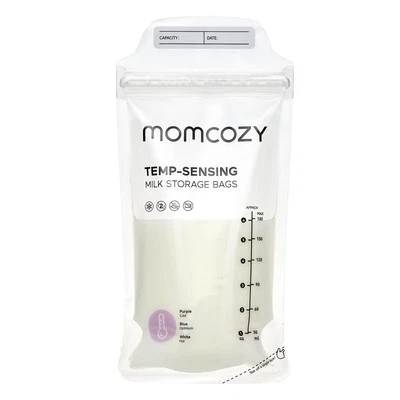 	Bolsas de almacenamiento de leche materna Momcozy detección de temperatura sin fugas 120 piezas	 Foto 1 de 4