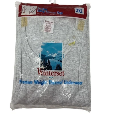 NEW Winterset Gray Thermal Long Sleeve Top Womens 3XL Fleeced Lined Vintage - Image 1 of 4