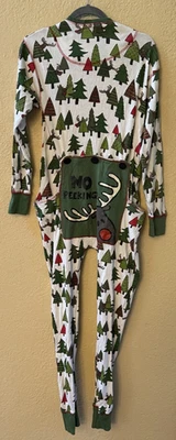 Traje de pijama Lazy One No Peeking Flapjacks Drop Bottom Christmas Union 1 pieza adulto S Foto 1 de 4