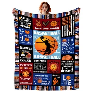 Basketball Blanket Basketball Throw Blankets Best Birthday Basketball Blanket... - Picture 1 of 7