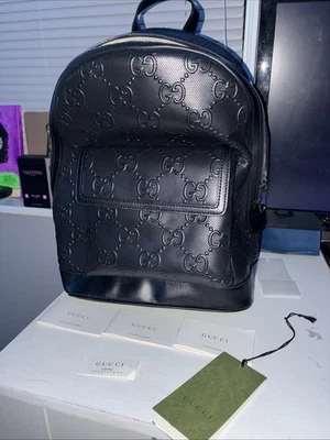 All Black Gucci Backpack Black Leather Unisex - Image 1 of 4