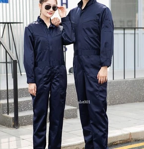 Men Women's Coverall Overall Workwear Cotton Work Pant Jumpsuit Labor Uniforms - Picture 1 of 28