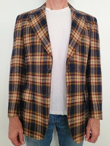 Brussell’s Beverly Hills Vintage Plaid Wool Sport Coat - 40R w/ Original Hanger - Bild 1 von 5