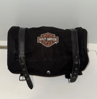 Harley Davidson Roll Up Tool 8 Pocket Bag Touring Canvas Leather - Image 1 of 4