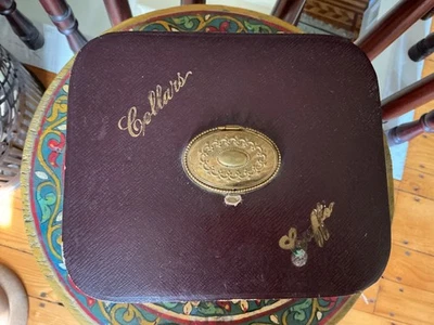 Victorian Collars and Cuffs Leather Box with Ornate Brass Compartment & Hinges - Image 1 of 4