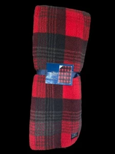 NWT PENDLETON Buffalo Plaid Throw Soft Sherpa Fleece Red & Black - Size 50x70 - Picture 1 of 7