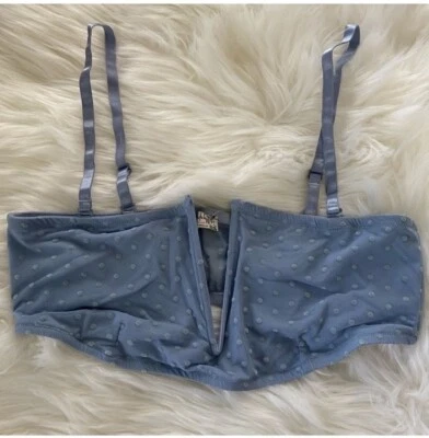 Free People Sierra Mesh Swiss Dot Bandeau Blue Color Size Small NWT - Image 1 of 4