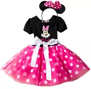 NEW Polka Dot Pink Minnie TuTu Dress w/Headband, Disney, girl, clothing, Size 6 - Picture 1 of 1