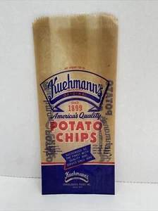 UNUSED ANTIQUE KUEHMANN'S WAXED PAPER POTATO CHIP BAG FROM TOLEDO OH - Picture 1 of 2