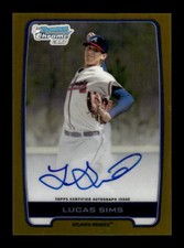 2012 Bowman Draft Picks & Prospects #BCA-LS Lucas Sims AUTO /50 Atlanta Braves