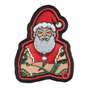Tough Tattooed Biker Santa Patch, Christmas Patches - Bild 1 von 4