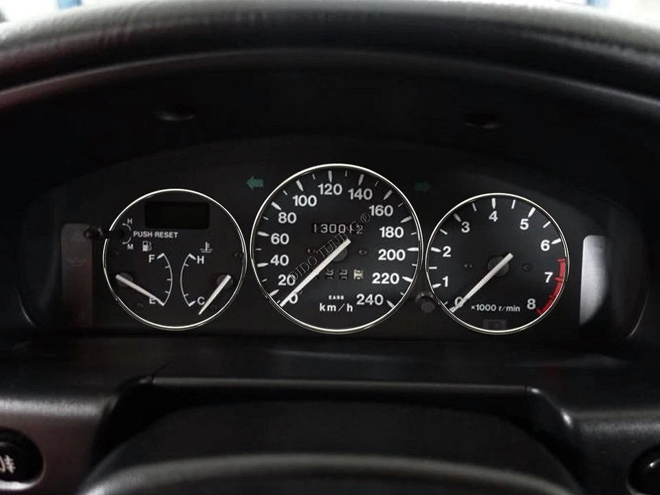 Cuadro de instrumentos x3 anillos de aluminio pulido para Mazda 323 BG 1989-1994 Foto 1 de 4