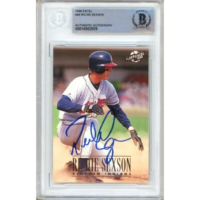 Richie Sexson Signed 1996 Fleer Excel #46 Cleveland Indians BAS Slabbed Auto - Image 1 of 4