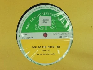 BBC 263 Transcription Disc TOPPOPS DEEP PURPLE PLASTIC ONO BAND JETHRO TULL LULU - Picture 1 of 8