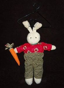 VINTAGE Russ Berrie Crafted Creations Bunny Rabbit on Clothes Hanger FOLK ART - Picture 1 of 6