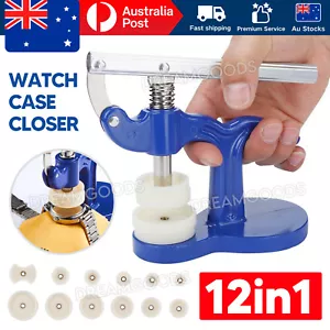 12 Dies Watch Press Back Case Closer Crystal Glass Fitting Watch Repair Tool Kit - Picture 1 of 9