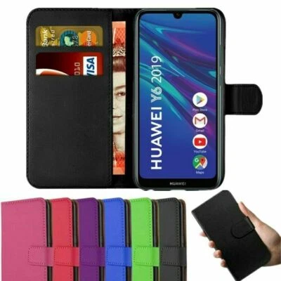 For Huawei Y6/Y7 2019 P20 P30 P30 Pro Mate 20Book Case Leather Wallet Cover Flip - Image 1 of 3