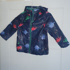 Joules Boys Navy Blue Polyester Anmial Print Long Sleeve Rain Coat Size 4 Years