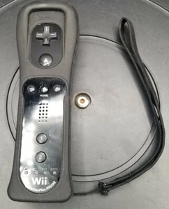 Official Wii Remote BLACK Nintendo Motion Plus Sleeve Strap Wii Controller Works - Picture 1 of 9