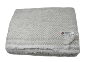 100% Himalayan Cashmere Throw/ Gray Chevron 54"x108" -Nepalese Handicraft Zone - Picture 1 of 7