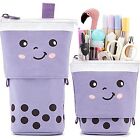 Telescopic Pencil Bag Pen Holder Pop Up Stationery Case, Stand-up Purple
