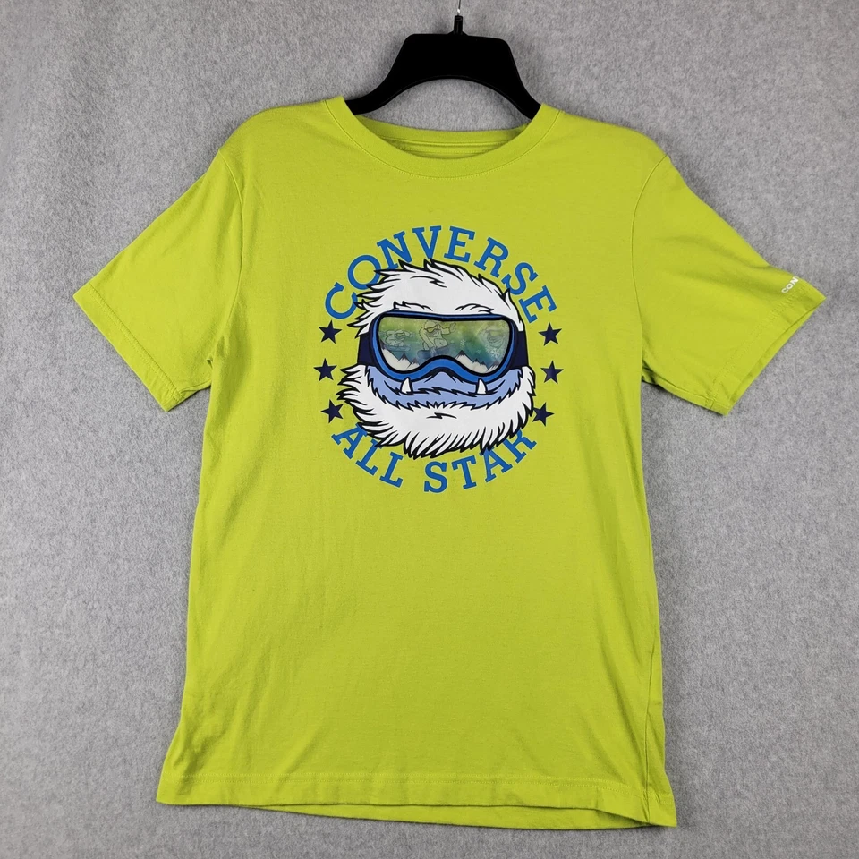 Converse Tshirt Kids Boys Sz XL Lime Twist Yeti Graphic Short Sleeve Crew Neck - Image 1 of 4