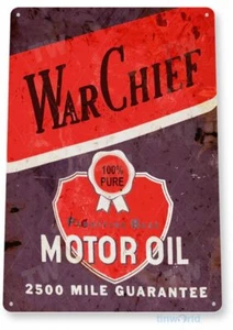 WAR CHIEF MOTOR OIL 11 X 8 TIN SIGN NOSTALGIC REPRODUCTION ADVERTISEMENT USA - Picture 1 of 1