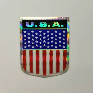 "Pegatina para ventana metálica con bandera del país de EE. UU. 3""x2,25" - Imagen 1 de 4