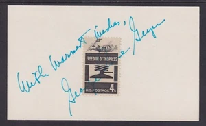 Georgie Anne Geyer, Journalist, Columnist, signed 4c Freedom of the Press Stamp - Picture 1 of 2
